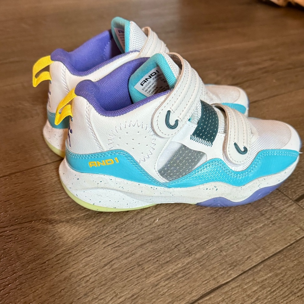 AND1 White and Blue Sneakers with Cushioned Sole